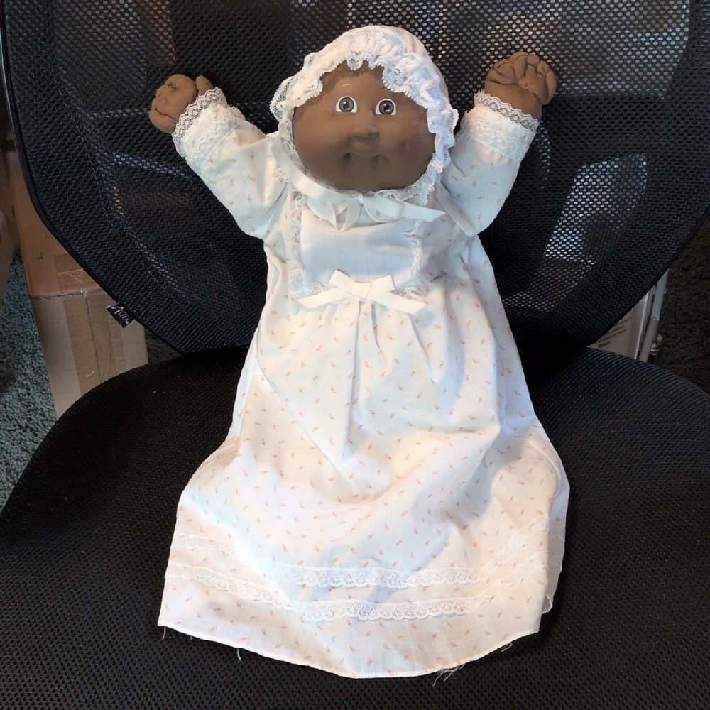 Vintage Doll in White Lace Dress